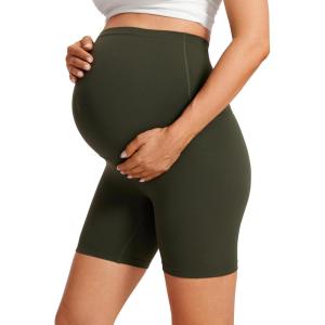 imageCRZ YOGA Womens Butterluxe Maternity Biker Shorts Over The Belly 6quot  Pregnancy Yoga Workout ActivewearOlive Green