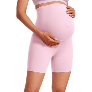 imageCRZ YOGA Womens Butterluxe Maternity Biker Shorts Over The Belly 6quot  Pregnancy Yoga Workout ActivewearPink Peony