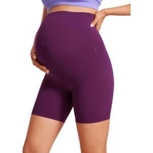imageCRZ YOGA Womens Butterluxe Maternity Biker Shorts Over The Belly 6quot  Pregnancy Yoga Workout ActivewearPlum Magenta