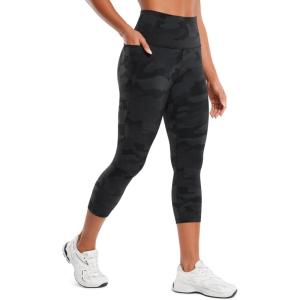 imageCRZ YOGA Womens Butterluxe Workout Capri Leggings with Pockets 21 Inches  High Waisted Gym Athletic Crop YogaDark Grey Camouflage 2