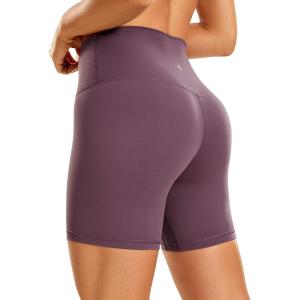 imageCRZ YOGA Womens Naked Feeling Biker Shorts  6 Inches High Waist Yoga Workout Running Gym SpandexArctic Plum