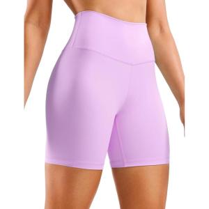 imageCRZ YOGA Womens Naked Feeling Biker Shorts  6 Inches High Waist Yoga Workout Running Gym SpandexLilac