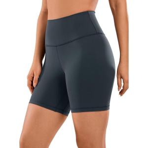imageCRZ YOGA Womens Naked Feeling Biker Shorts  6 Inches High Waist Yoga Workout Running Gym SpandexMelanite