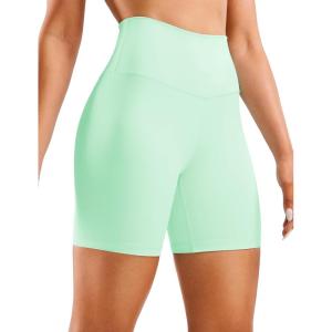 imageCRZ YOGA Womens Naked Feeling Biker Shorts  6 Inches High Waist Yoga Workout Running Gym SpandexMint Moment
