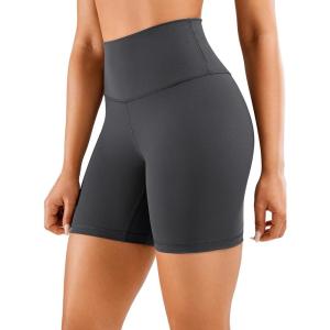 imageCRZ YOGA Womens Naked Feeling Biker Shorts  6 Inches High Waist Yoga Workout Running Gym SpandexMysterious Grey