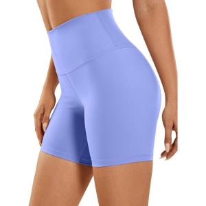 imageCRZ YOGA Womens Naked Feeling Biker Shorts  6 Inches High Waist Yoga Workout Running Gym SpandexPeriwinkle Purple