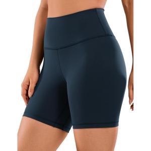 imageCRZ YOGA Womens Naked Feeling Biker Shorts  6 Inches High Waist Yoga Workout Running Gym SpandexTrue Navy
