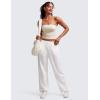 imageCRZ YOGA Butterluxe Double Lined Tube Tops for Women Going Out Crop Sleeveless Tank Bandeau Strapless Casual ShirtsMojave Tan