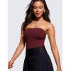 imageCRZ YOGA Butterluxe Double Lined Tube Tops for Women Going Out Crop Sleeveless Tank Bandeau Strapless Casual ShirtsRed Merlot