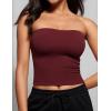 imageCRZ YOGA Butterluxe Double Lined Tube Tops for Women Going Out Crop Sleeveless Tank Bandeau Strapless Casual ShirtsRed Merlot