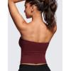 imageCRZ YOGA Butterluxe Double Lined Tube Tops for Women Going Out Crop Sleeveless Tank Bandeau Strapless Casual ShirtsRed Merlot