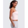 imageCRZ YOGA Butterluxe Double Lined Tube Tops for Women Going Out Crop Sleeveless Tank Bandeau Strapless Casual ShirtsStrawberry Pink