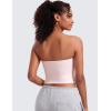 imageCRZ YOGA Butterluxe Double Lined Tube Tops for Women Going Out Crop Sleeveless Tank Bandeau Strapless Casual ShirtsStrawberry Pink