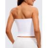 imageCRZ YOGA Butterluxe Double Lined Tube Tops for Women Going Out Crop Sleeveless Tank Bandeau Strapless Casual ShirtsWhite