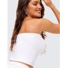 imageCRZ YOGA Butterluxe Double Lined Tube Tops for Women Going Out Crop Sleeveless Tank Bandeau Strapless Casual ShirtsWhite