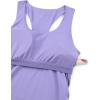 imageCRZ YOGA Butterluxe Womens Racerback Maternity Tank Tops Ruched Sleeveless Pregnancy Yoga Tee with Built in Bra Workout ShirtDark Lavender Purple