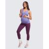imageCRZ YOGA Butterluxe Womens Racerback Maternity Tank Tops Ruched Sleeveless Pregnancy Yoga Tee with Built in Bra Workout ShirtDark Lavender Purple