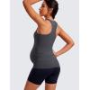 imageCRZ YOGA Butterluxe Womens Racerback Maternity Tank Tops Ruched Sleeveless Pregnancy Yoga Tee with Built in Bra Workout ShirtMysterious Grey