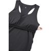 imageCRZ YOGA Butterluxe Womens Racerback Maternity Tank Tops Ruched Sleeveless Pregnancy Yoga Tee with Built in Bra Workout ShirtMysterious Grey