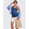 imageCRZ YOGA Butterluxe Womens Racerback Maternity Tank Tops Ruched Sleeveless Pregnancy Yoga Tee with Built in Bra Workout ShirtPitch Blue