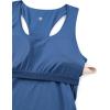 imageCRZ YOGA Butterluxe Womens Racerback Maternity Tank Tops Ruched Sleeveless Pregnancy Yoga Tee with Built in Bra Workout ShirtPitch Blue