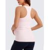 imageCRZ YOGA Butterluxe Womens Racerback Maternity Tank Tops Ruched Sleeveless Pregnancy Yoga Tee with Built in Bra Workout ShirtStrawberry Pink