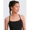 imageCRZ YOGA Girl Butterluxe Double Lined Sleeveless Tank Tops  Camisole Spaghetti Y Back Long Sports Bra for Teen Kid DanceBlack