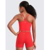 imageCRZ YOGA Girl Butterluxe Double Lined Sleeveless Tank Tops  Camisole Spaghetti Y Back Long Sports Bra for Teen Kid DanceDeep Red