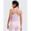 imageCRZ YOGA Girl Butterluxe Double Lined Sleeveless Tank Tops  Camisole Spaghetti Y Back Long Sports Bra for Teen Kid DanceLilac Air
