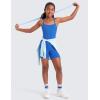 imageCRZ YOGA Girl Butterluxe Double Lined Sleeveless Tank Tops  Camisole Spaghetti Y Back Long Sports Bra for Teen Kid DanceSparkle Blue