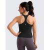 imageCRZ YOGA Girls Butterluxe Crew Round Neck Racerback Workout Tank Tops for Teen Kids Active Casual Dance Crop SleevelessBlack