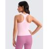 imageCRZ YOGA Girls Butterluxe Crew Round Neck Racerback Workout Tank Tops for Teen Kids Active Casual Dance Crop SleevelessPink Peony
