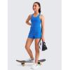 imageCRZ YOGA Girls Butterluxe Crew Round Neck Racerback Workout Tank Tops for Teen Kids Active Casual Dance Crop SleevelessSparkle Blue