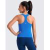 imageCRZ YOGA Girls Butterluxe Crew Round Neck Racerback Workout Tank Tops for Teen Kids Active Casual Dance Crop SleevelessSparkle Blue