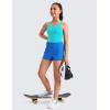 imageCRZ YOGA Girls Butterluxe Crew Round Neck Racerback Workout Tank Tops for Teen Kids Active Casual Dance Crop SleevelessSpectral Blue