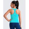imageCRZ YOGA Girls Butterluxe Crew Round Neck Racerback Workout Tank Tops for Teen Kids Active Casual Dance Crop SleevelessSpectral Blue