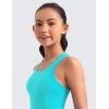 imageCRZ YOGA Girls Butterluxe Crew Round Neck Racerback Workout Tank Tops for Teen Kids Active Casual Dance Crop SleevelessSpectral Blue