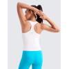 imageCRZ YOGA Girls Butterluxe Crew Round Neck Racerback Workout Tank Tops for Teen Kids Active Casual Dance Crop SleevelessWhite