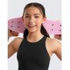 imageCRZ YOGA Girls Butterluxe Double Lined Tank Tops High Neck Racerback Cropped Basic Sleeveless Dance YogaBlack