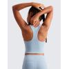 imageCRZ YOGA Girls Butterluxe Double Lined Tank Tops High Neck Racerback Cropped Basic Sleeveless Dance YogaCambric Blue