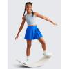 imageCRZ YOGA Girls Butterluxe Double Lined Tank Tops High Neck Racerback Cropped Basic Sleeveless Dance YogaCambric Blue