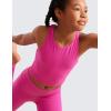 imageCRZ YOGA Girls Butterluxe Double Lined Tank Tops High Neck Racerback Cropped Basic Sleeveless Dance YogaHibiscus Purple