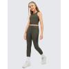 imageCRZ YOGA Girls Butterluxe Double Lined Tank Tops High Neck Racerback Cropped Basic Sleeveless Dance YogaLight Army Green