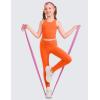 imageCRZ YOGA Girls Butterluxe Double Lined Tank Tops High Neck Racerback Cropped Basic Sleeveless Dance YogaNeon Orange