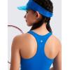 imageCRZ YOGA Girls Butterluxe Double Lined Tank Tops High Neck Racerback Cropped Basic Sleeveless Dance YogaSparkle Blue