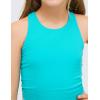 imageCRZ YOGA Girls Butterluxe Double Lined Tank Tops High Neck Racerback Cropped Basic Sleeveless Dance YogaSpectral Blue