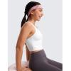 imageCRZ YOGA Girls Butterluxe Double Lined Tank Tops High Neck Racerback Cropped Basic Sleeveless Dance YogaWhite