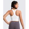 imageCRZ YOGA Girls Butterluxe Double Lined Tank Tops High Neck Racerback Cropped Basic Sleeveless Dance YogaWhite
