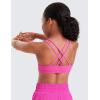 imageCRZ YOGA Girls Butterluxe Sports Bra  Double Spaghetti Strappy Scoop Neck Molded Cup for Training Yoga Teens Kids DanceLight Purple