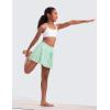imageCRZ YOGA Girls Butterluxe Sports Bra  Double Spaghetti Strappy Scoop Neck Molded Cup for Training Yoga Teens Kids DanceWhite